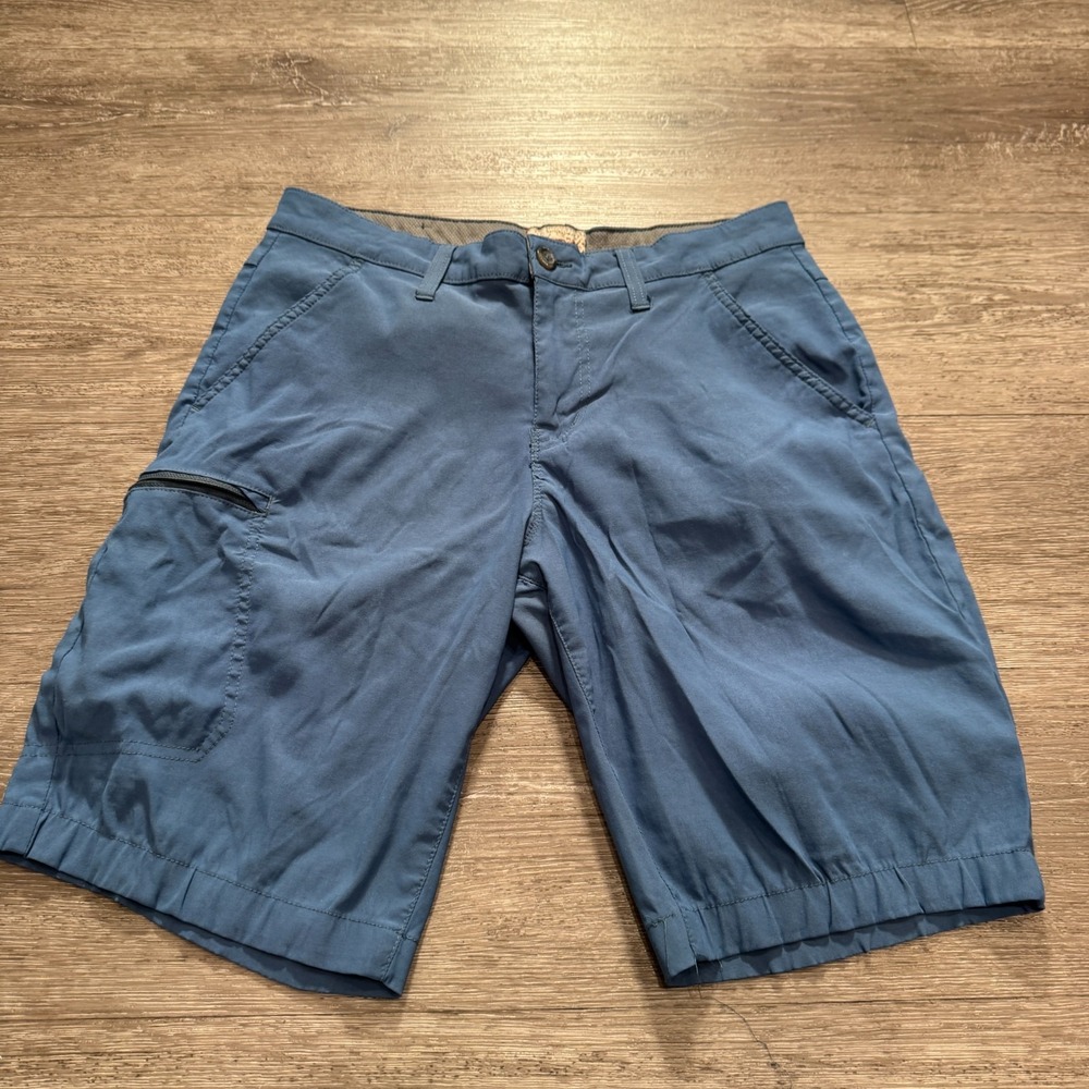 Weatherproof Shorts 32 Blue Nylon 10" Regular Fit Outdoor Cargo Pocket Casual